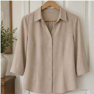Sand Tie Neck Blouse